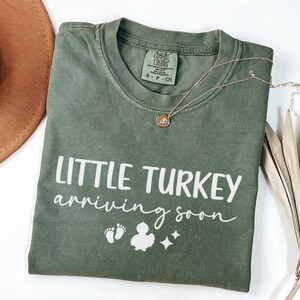 Fall Pregnancy Announcement Comfort Colors Shirt, Turkey Pregnancy, Fall Baby Shower, Thanksgiving Pregnancy Reveal, Autumn Baby Reveal