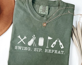 Funny Golf Comfort Colors Shirt, Gift for Golfer, Funny Beer Shirt, Golf Humor Shirt, Beer Drinking Shirt, Funny Golf Tee, Golfing Shirt