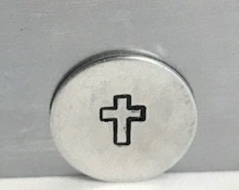 CROSS OUTLINE  Metal Stamp 6mm  Cross Design Stamp, Hand Stamping Tool, Cross Steel Punch, Christian Symbol, Religeous Jesus Symbol