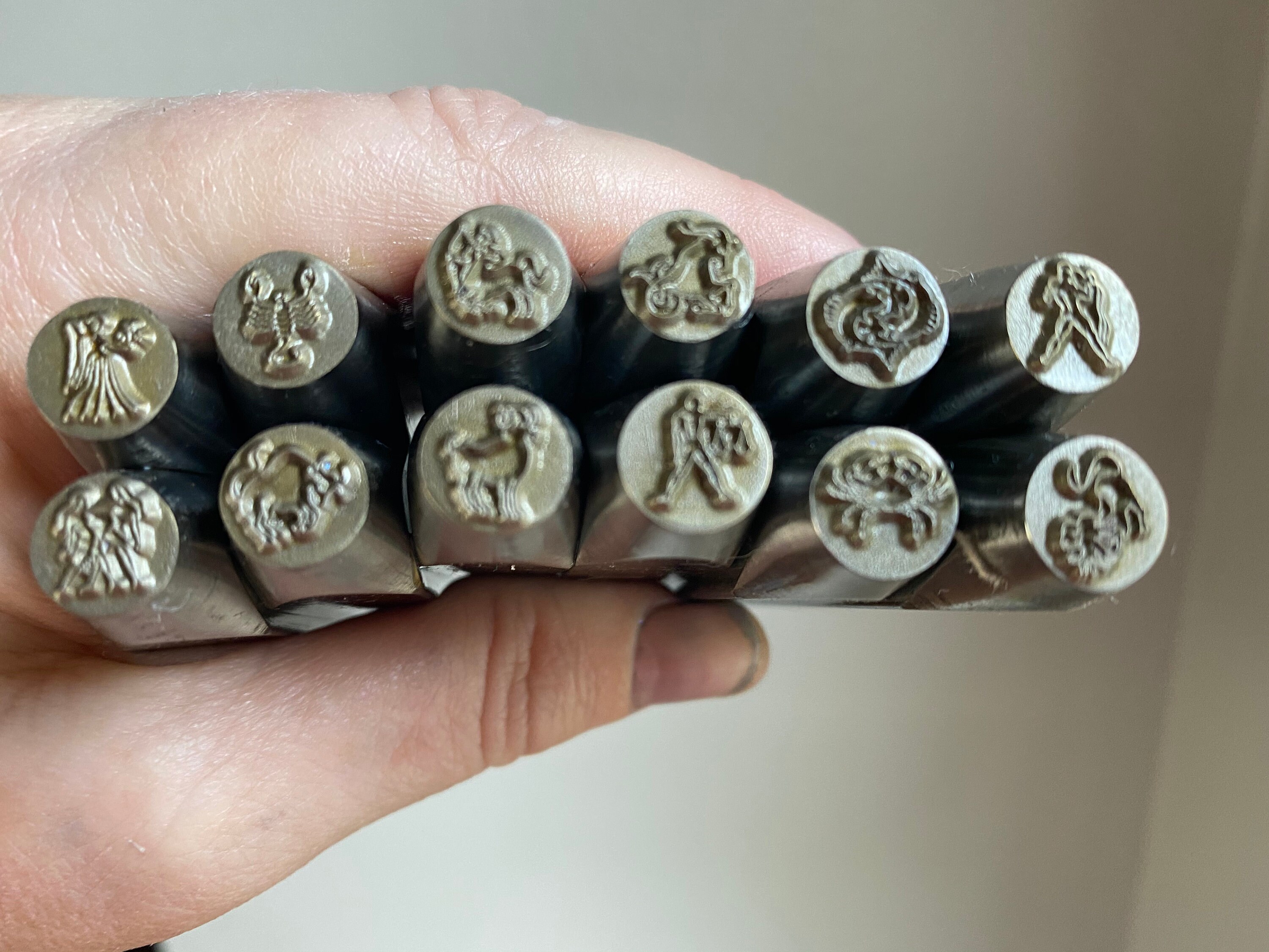 ZODIAC Metal Stamp Kit 10mm Design Stamps 3/8 Etsy