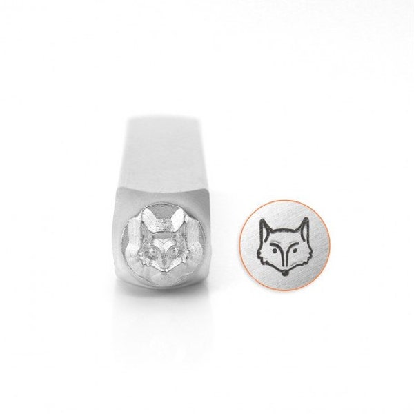 FOX HEAD Metal Stamp ImpressArt 6mm, Animal Head Metal Stamping Tool for DIY Jewelry, Steel Hand Stamp for Metal Clay and Leather