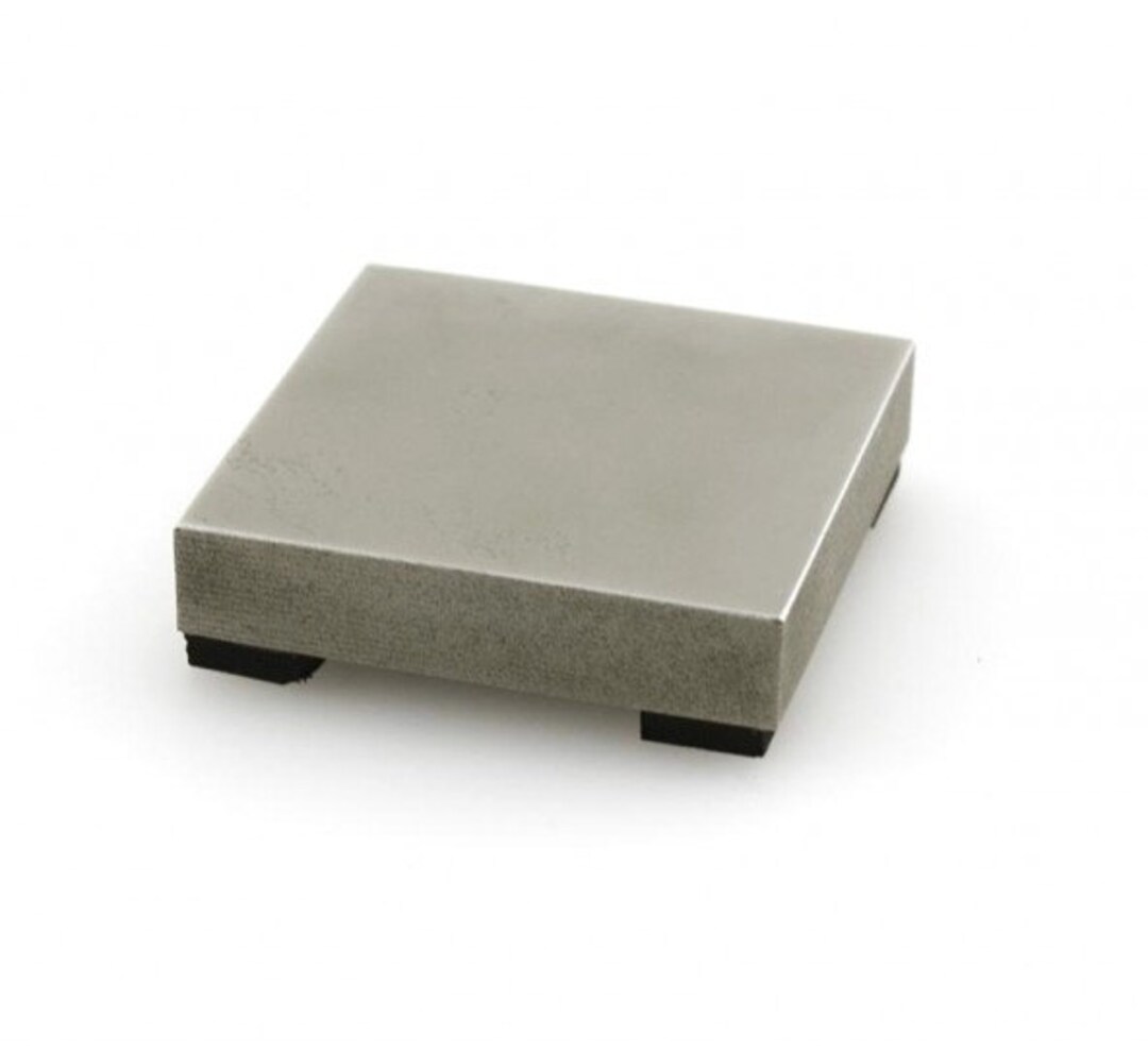 Grobet ImpressArt Steel Bench Block with Feet- 2 Inches Square | Esslinger