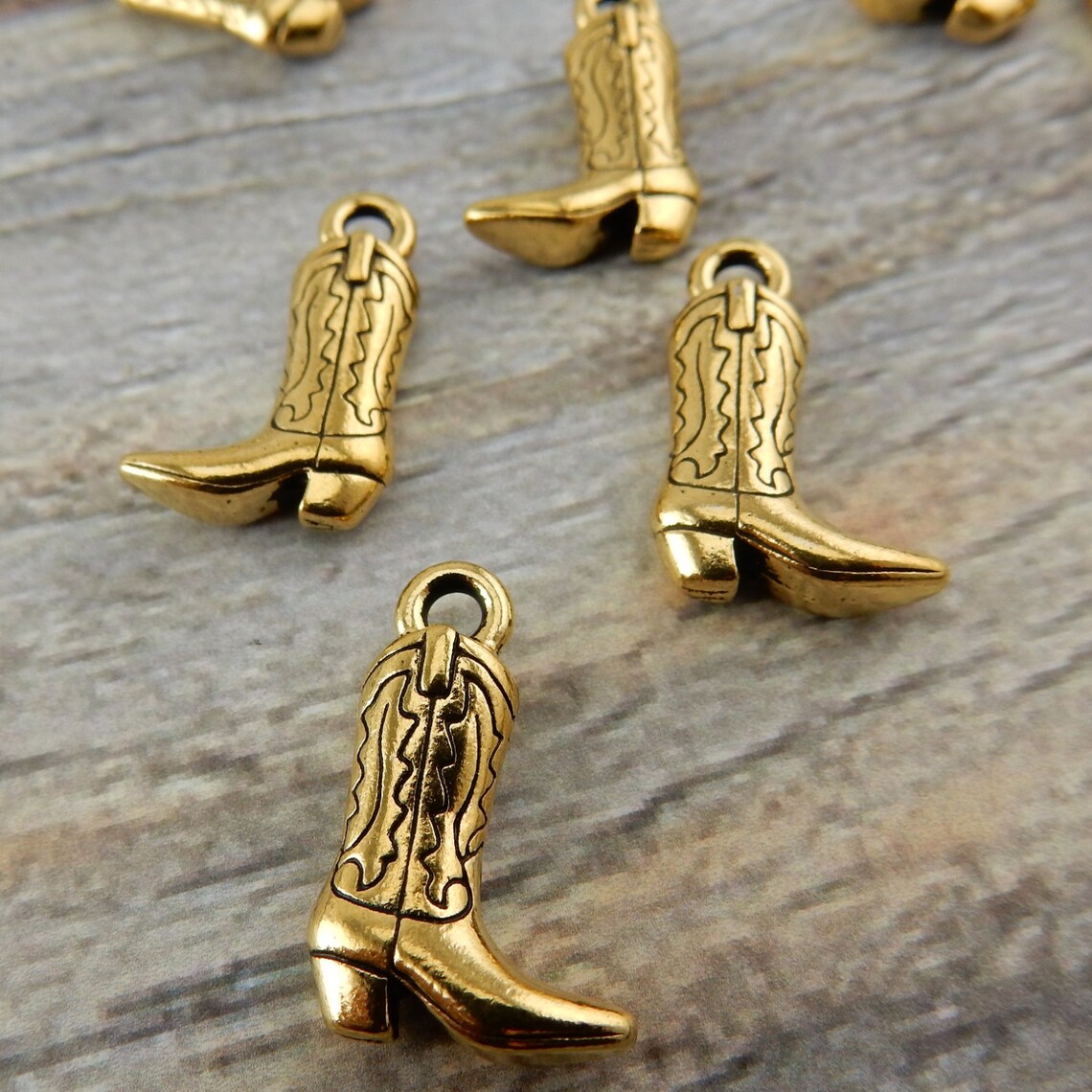 TierraCast Cowboy Boot Charms Southwest Boot Drop Pendant Qty Etsy