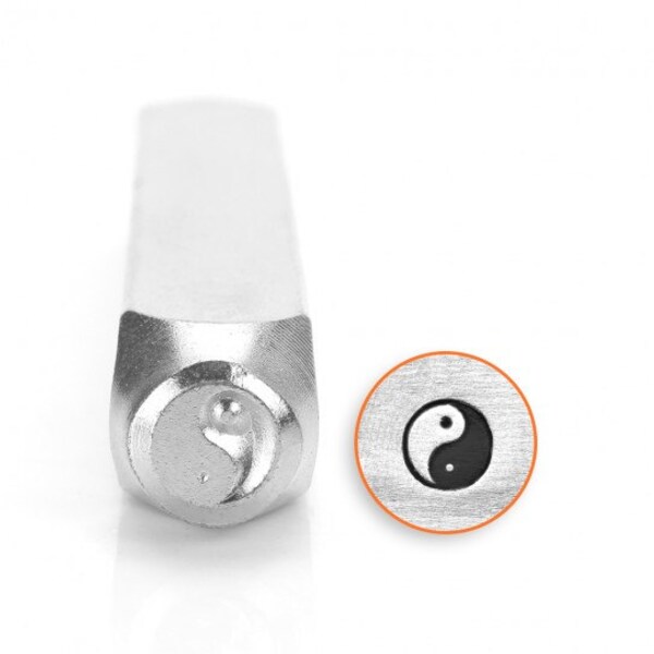Sello de metal ImpressArt, sello de diseño de metal Yin Yang herramienta de estampado manual de 6 mm, Ying Yang, zen o yoga diseño de meditación, sello de acero