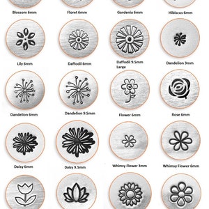 ImpressArt Dandelion Design Metal Punch Stamp 6mm Hand-Stamped Jewelry Keepsakes