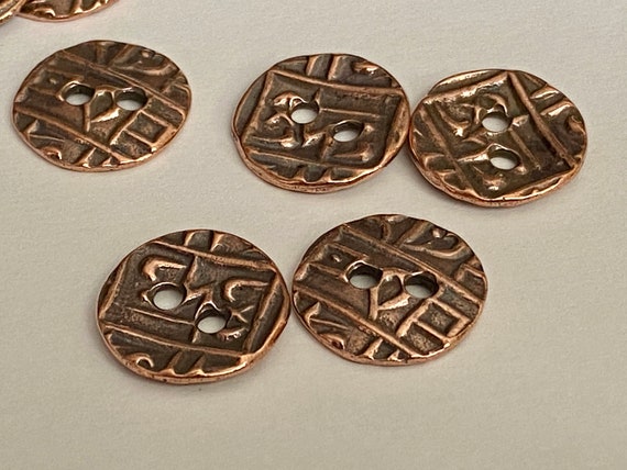 COIN Buttons Tierracast Round Metal Buttons Qty 4 Antique | Etsy