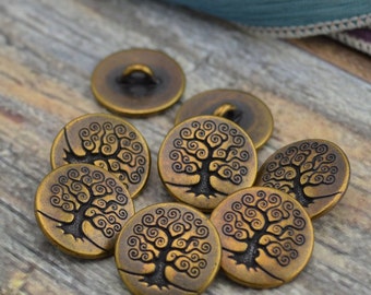#1 Antique Gold 5 Different Size Metal Shank Dome Button Colour #1 Antique Gold 5 Different Size Metal Shank Dome Button Colour