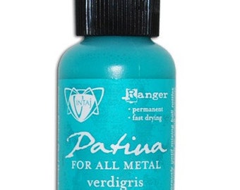 Verdigris Patina Paint Vintaj by Ranger Ink Aqua Turquoise Blue Metal Patina, Craft Paint, DIY Antiquing or Antiqued Faux Finish Jewelry