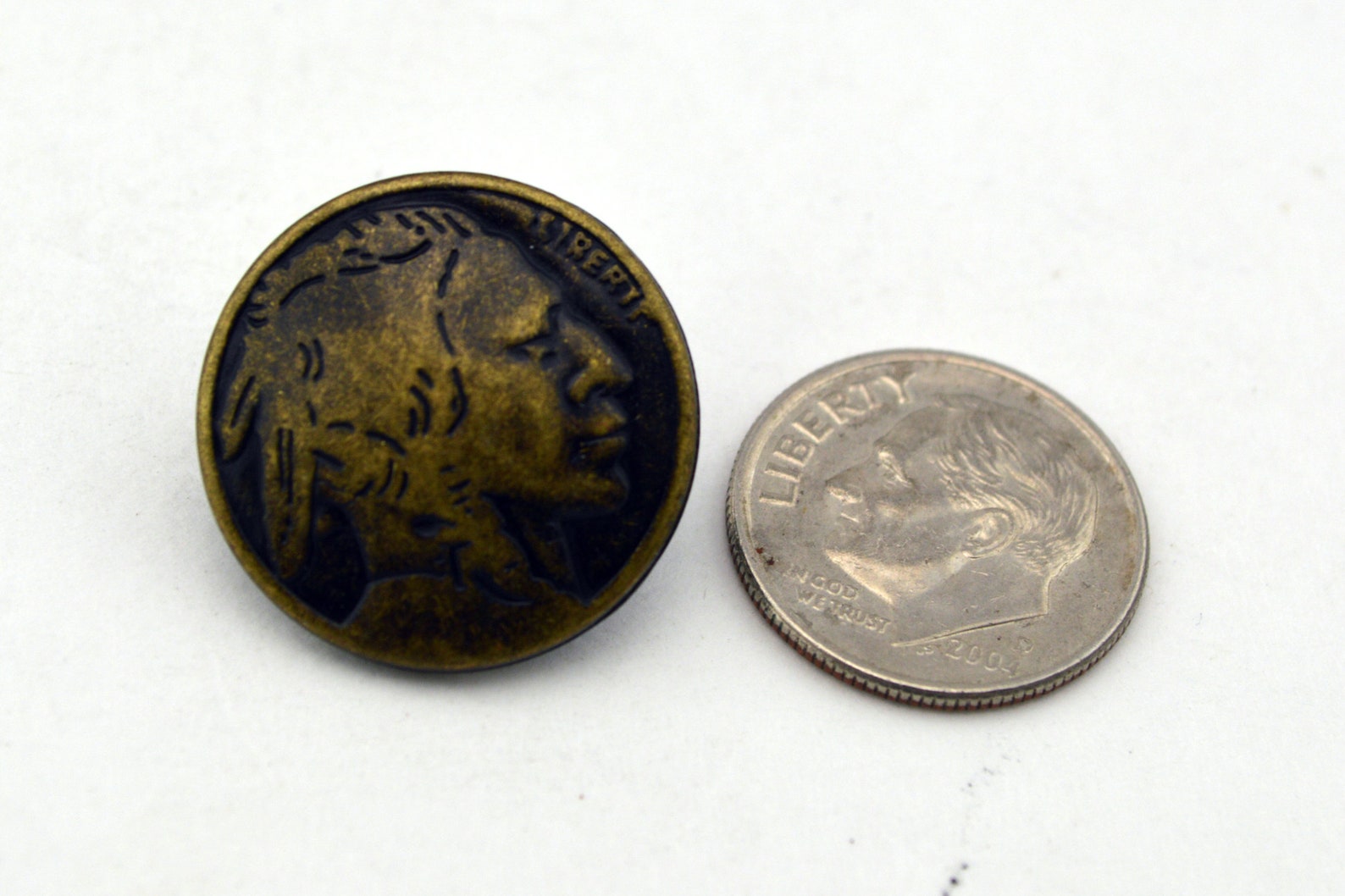 Indian Head Button 3/4 Antique Brass Metal Button Qty 4 - Etsy