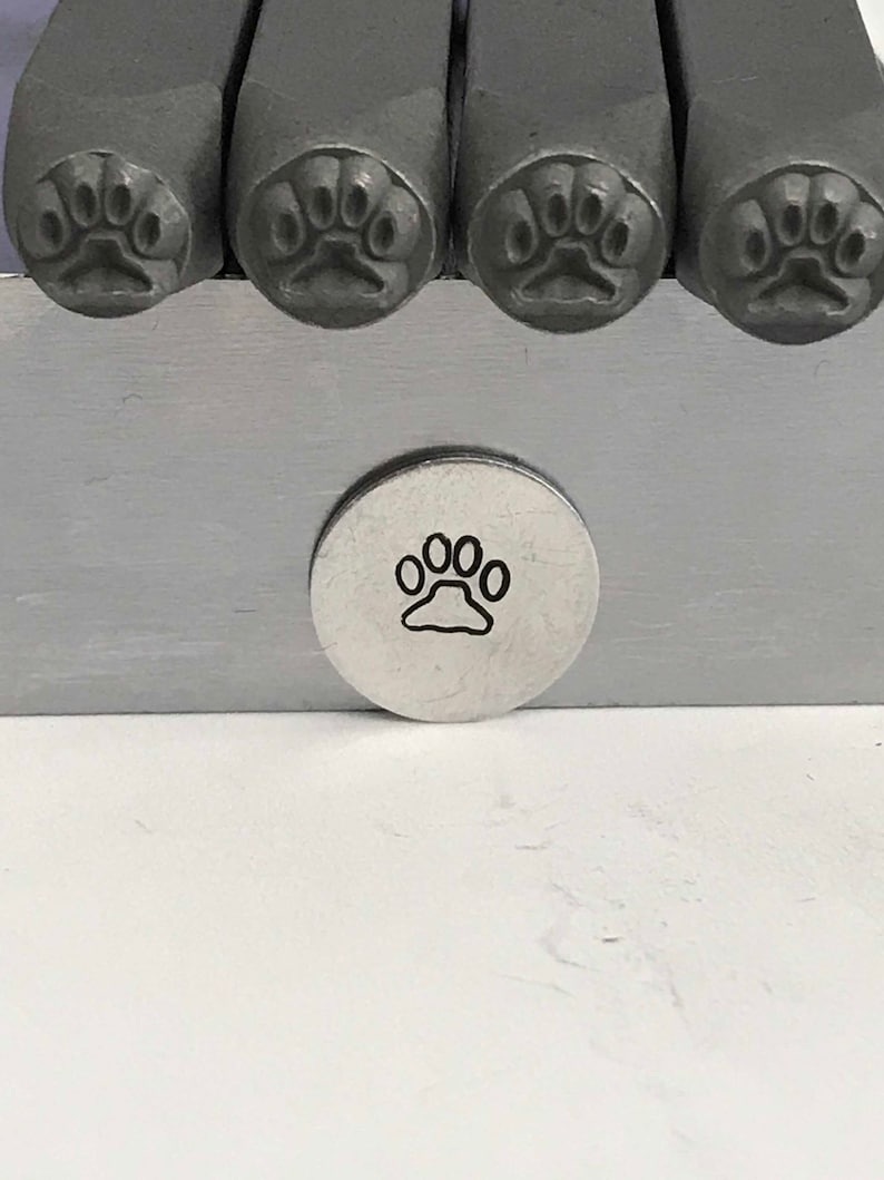 Paw Print Metal Stamp 6mm Dog Stamp Pet Design Pet ID Tags Etsy