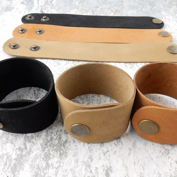 Black Natural or Medium Tan Leather Cuffs Qty 1 to 10, 1.5" Wide, Genuine Leather Wristband, 1 1/2" Wide, Cuff Blank, Hand Stamping Supplies
