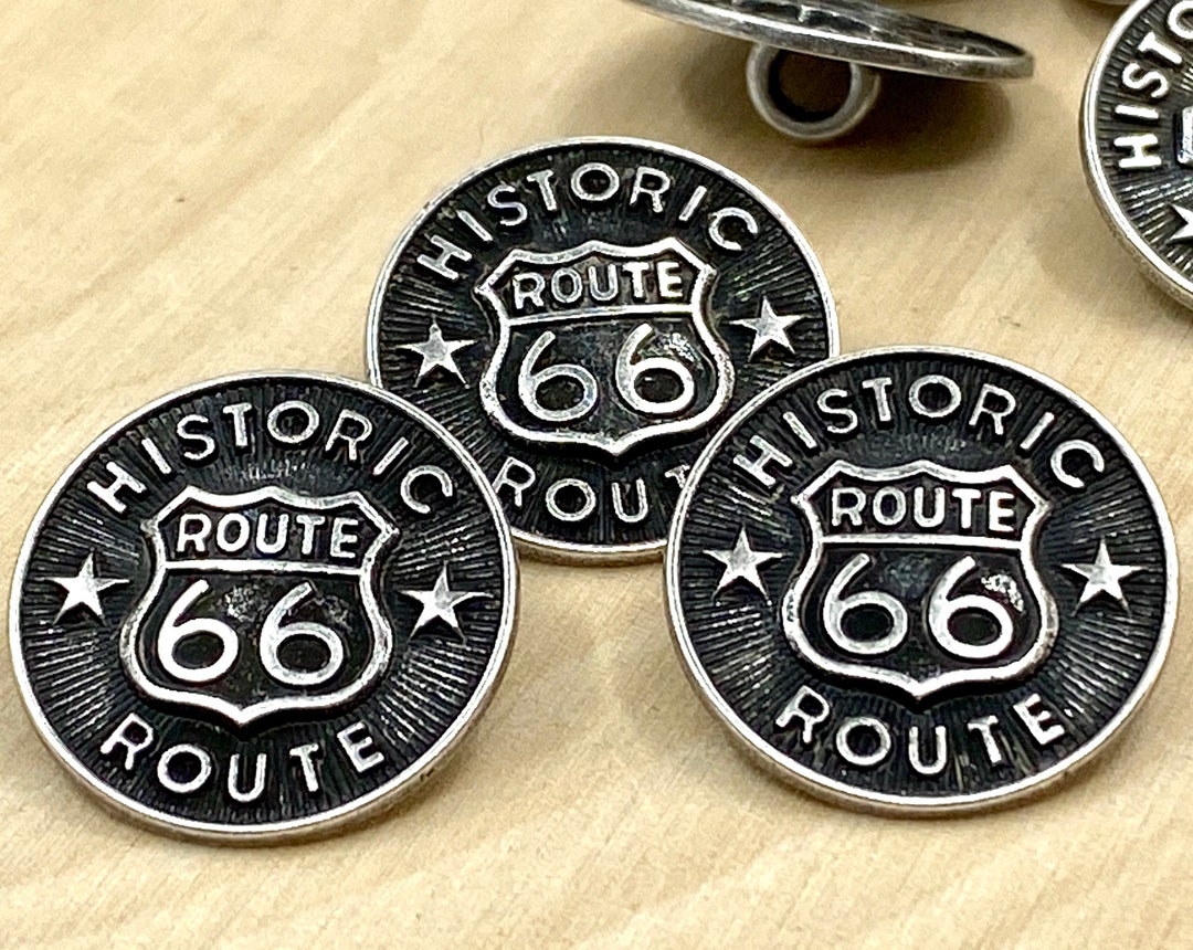 Pin's Route 66 Moto Biker - Badge Métal California USA - Écusson Collection 24x25mm