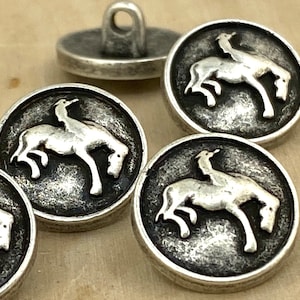 Western Star Buttons in Antique Silver, 30 Line