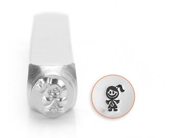 Sara Stick Figure Metal Stamp ImpressArt Design 6mm Jewelry Tool for Stamping Stick Figure People Jewelry, Steel Stamp