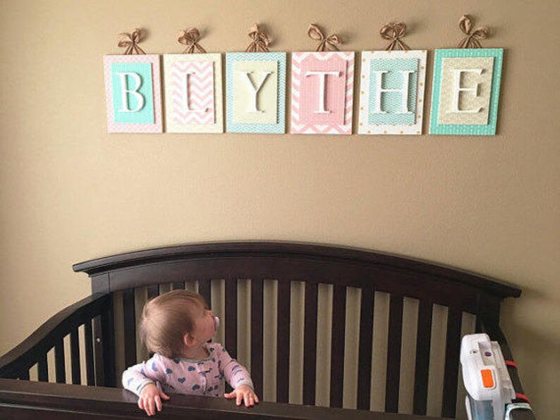 Baby Name Hanging Name Sign Baby Name Letters Nursery Wall Etsy