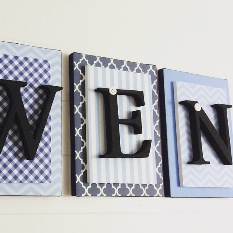 Custom Nursery Letters Boys Nursery Letters Boys Wooden Etsy