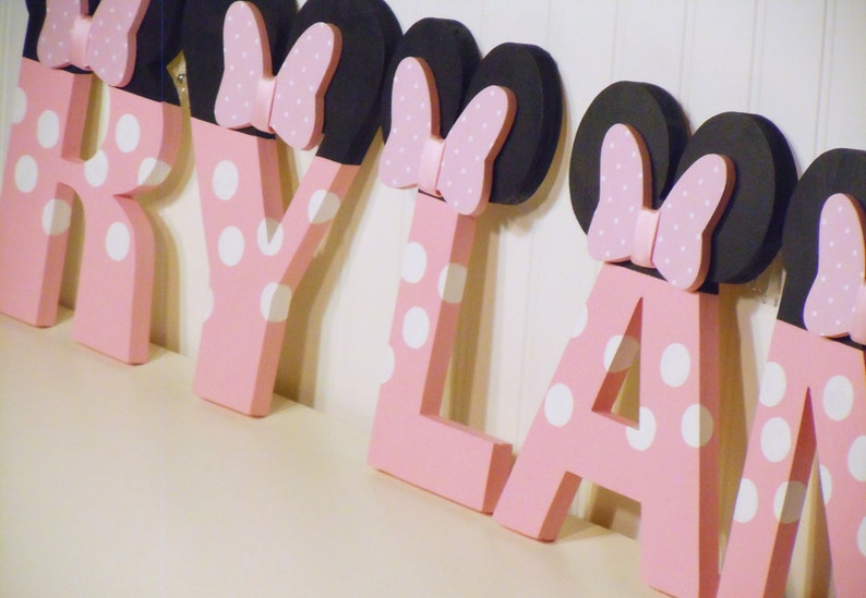 Nursery Lettersminnie Mouse Inspired Letters Minnie Mouse Etsy