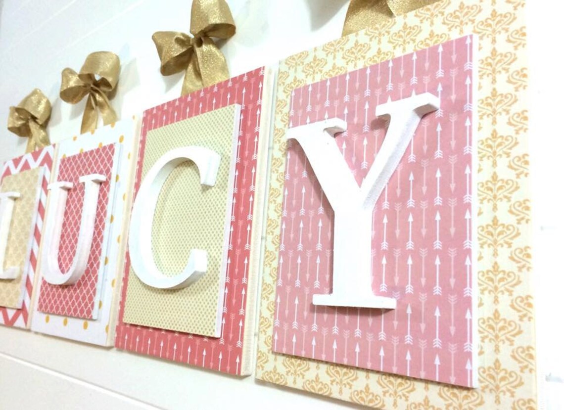 Nursery Letters Girls Letters Baby Girl Wall Letters Etsy