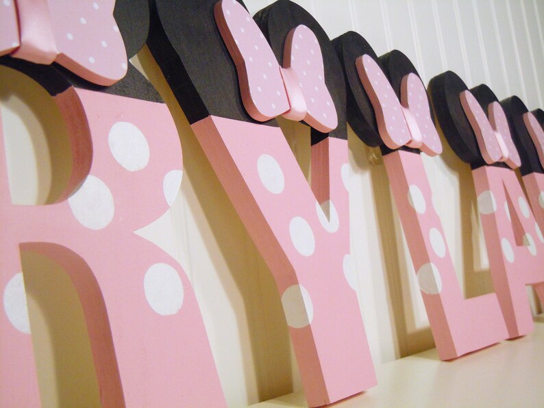 Nursery Lettersminnie Mouse Inspired Letters Minnie Mouse Etsy