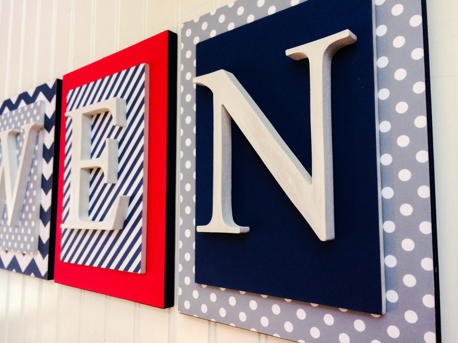 Blue and Red Nursery Decor Blue and Red Nursery Letters Boys Etsy