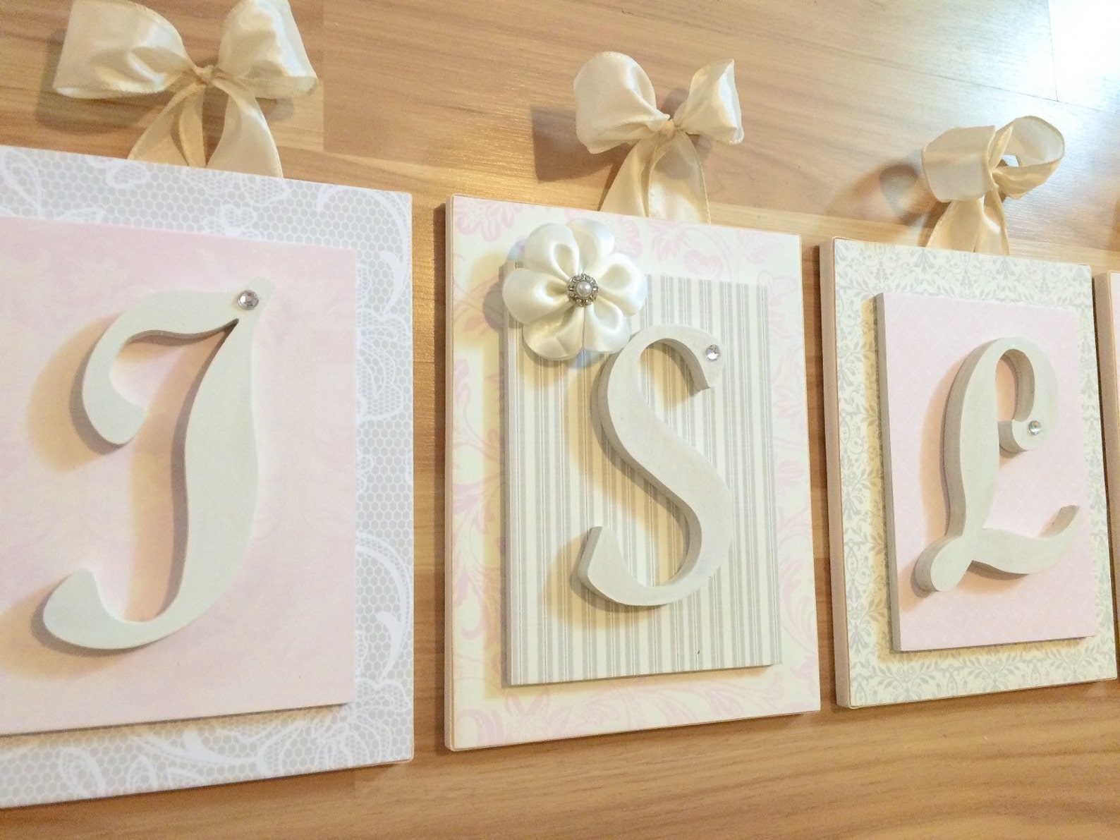 Nursery Letters Pink and Cream Nursery Baby Girl Nursery Etsy