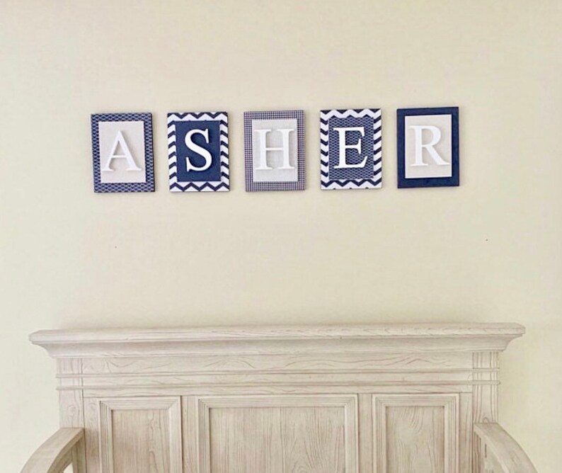 Baby Name Sign Boys Nursery Name Sign Wooden Letters for Etsy
