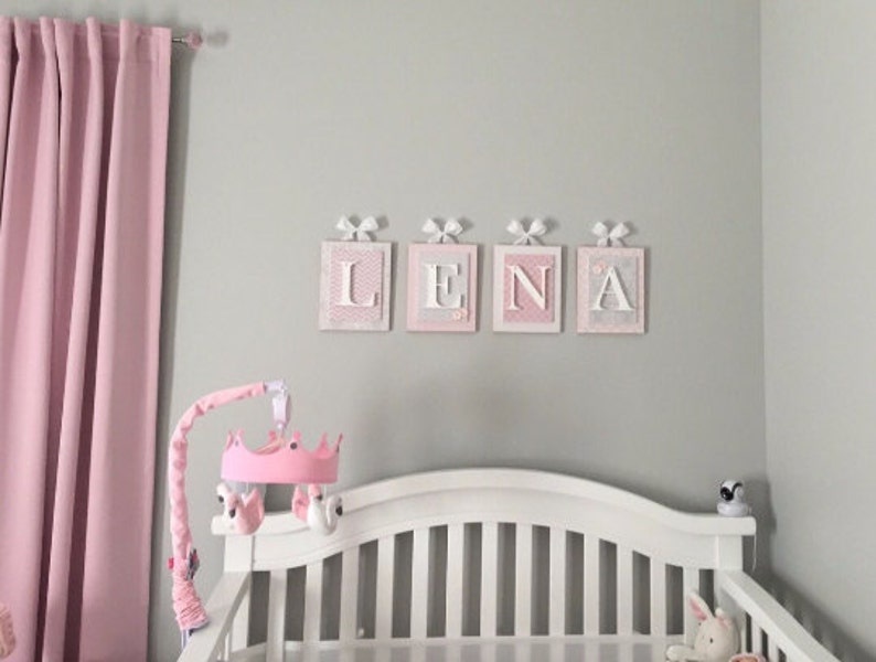 Nursery Letters Pink Nursery Letters Hanging Wall Letters Etsy