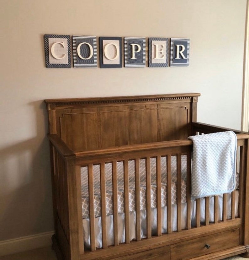 Boys Monochrome Nursery Boys Wall Letters Black and Navy Etsy