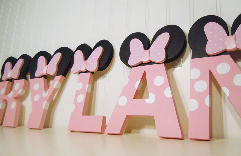 Nursery Lettersminnie Mouse Inspired Letters Minnie Mouse Etsy