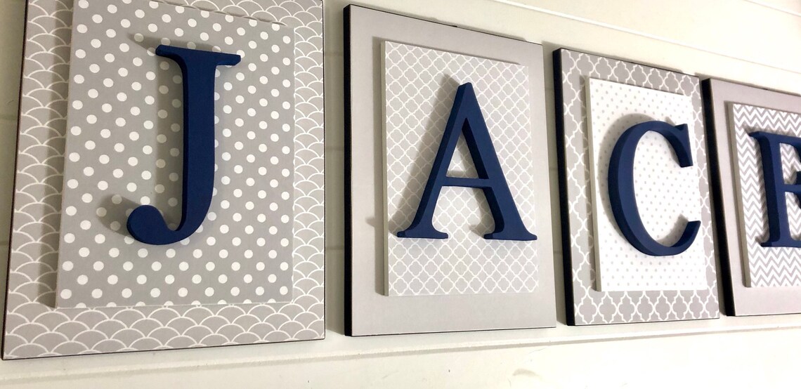 Nursery Letters Boy Wood Nursery Letters Letters for Boys Etsy