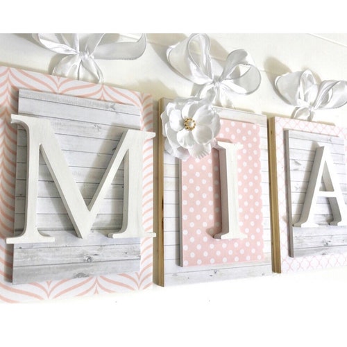 Girls Nursery Letters Baby Letters Wall Letters for Etsy
