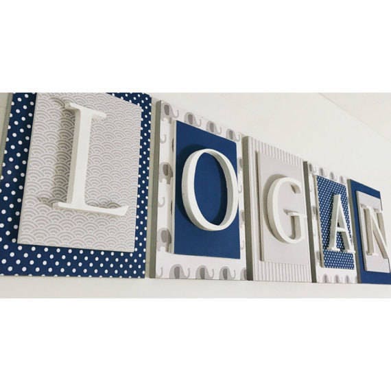 Nursery Name Sign Boys Name Decal Boys Name Letters Wall