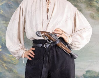 Borgia Shirt in Natural Linen | Italian Renaissance Chemise Blouse Men's Women's Unisex Renaissance Faire Costume