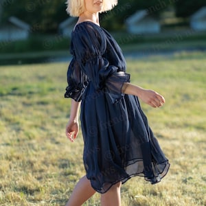 navy blue fairy dress Puff Sleeve Quinceanera Dress by Rachel Allan RQ3153 18 / Sage main image 1