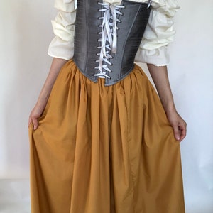 Renaissance Skirt, Historical Skirt, Gathered Maxi Skirt in Golden ...