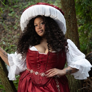 Red Satin 18th Century Stays | Rococo Renaissance Bodice Corset