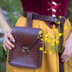 Mittelalterliche Gürteltasche | POUCH ONLY Vegane Ledertasche Renaissance Faire Mittelalter Wikinger LARP Cosplay Kostüme Renaissance Accessoires