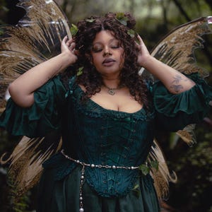 forest fairy corset mini dress Eucalyptus Fairy Corset In-stock / L