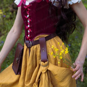Jupes de randonnée pour les ceintures Renaissance, médiévales et vikings pour les foires de la Renaissance, GN, costumes de cosplay | Cuir végétalien (ceinture non incluse)