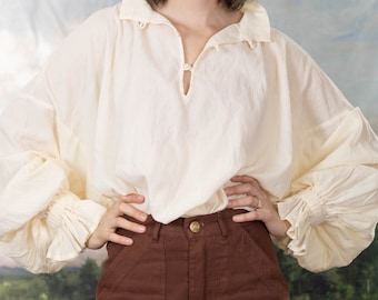Darcy Shirt | Unisex Cotton Renaissance Shirt Womens Mens Renaissance Shirt Poet Blouse Jamie Fraser Costume Mr. Darcy Pirate Plus Size