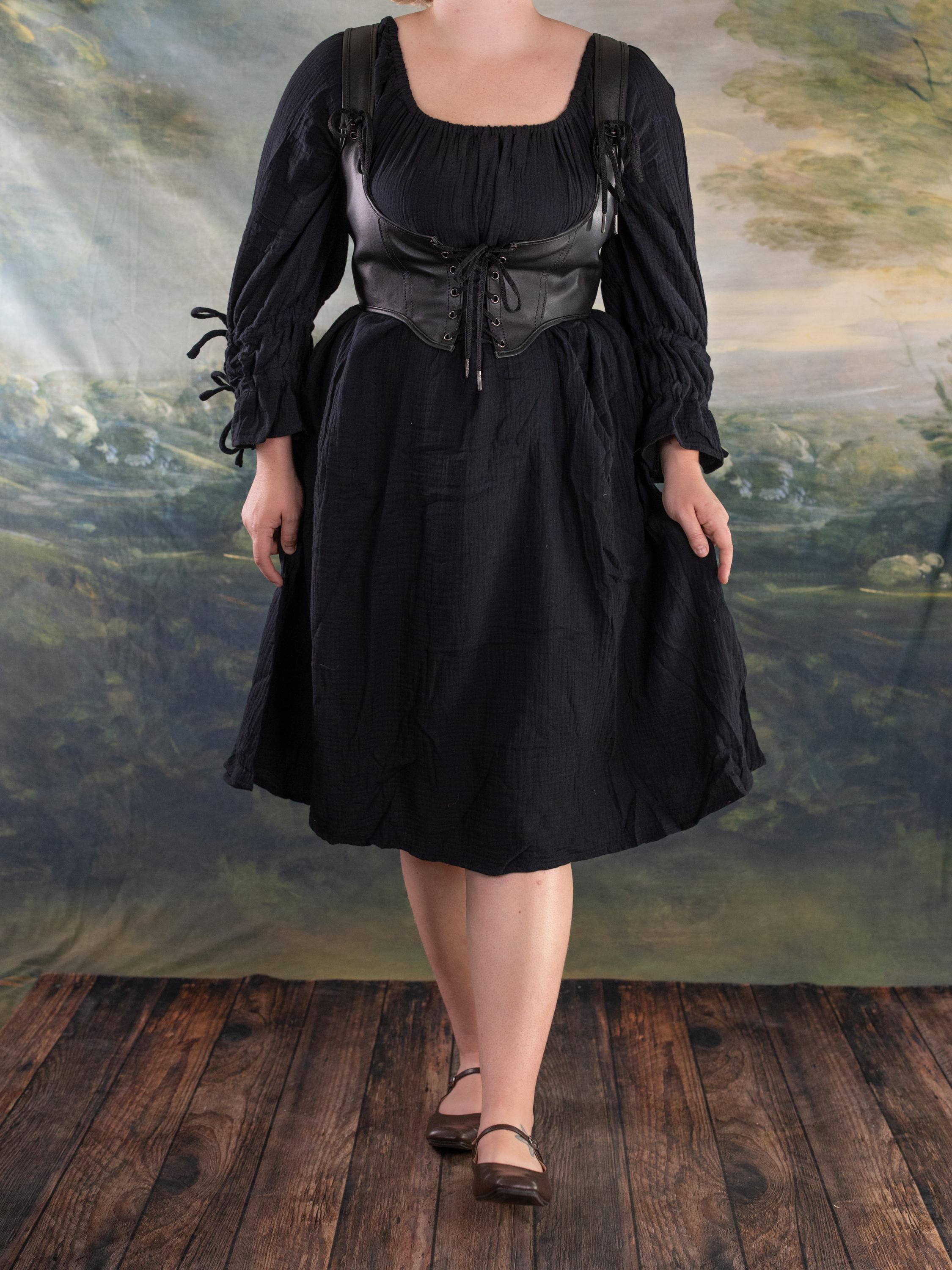 black chemise dress Cotton Puff Sleeve Renaissance | Pirate Blouse off the Shoulder Witch Vampire Ethereal Gothic Dark Fae Plus Size shaped lace back detail Category_Guest of Wedding ZARA BNWT WOMEN SEQUINNED Color:Bluebell