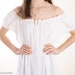 Cotton Renaissance Chemise | Short Sleeve Ruffle White Dress Vintage Nightgown Victorian Undergarment Off Shoulder Cottage Core Princess 