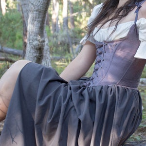 Long Grey Gathered Maxi Skirt for Renaissance/Historical Costumes MADE TO ORDER image 5