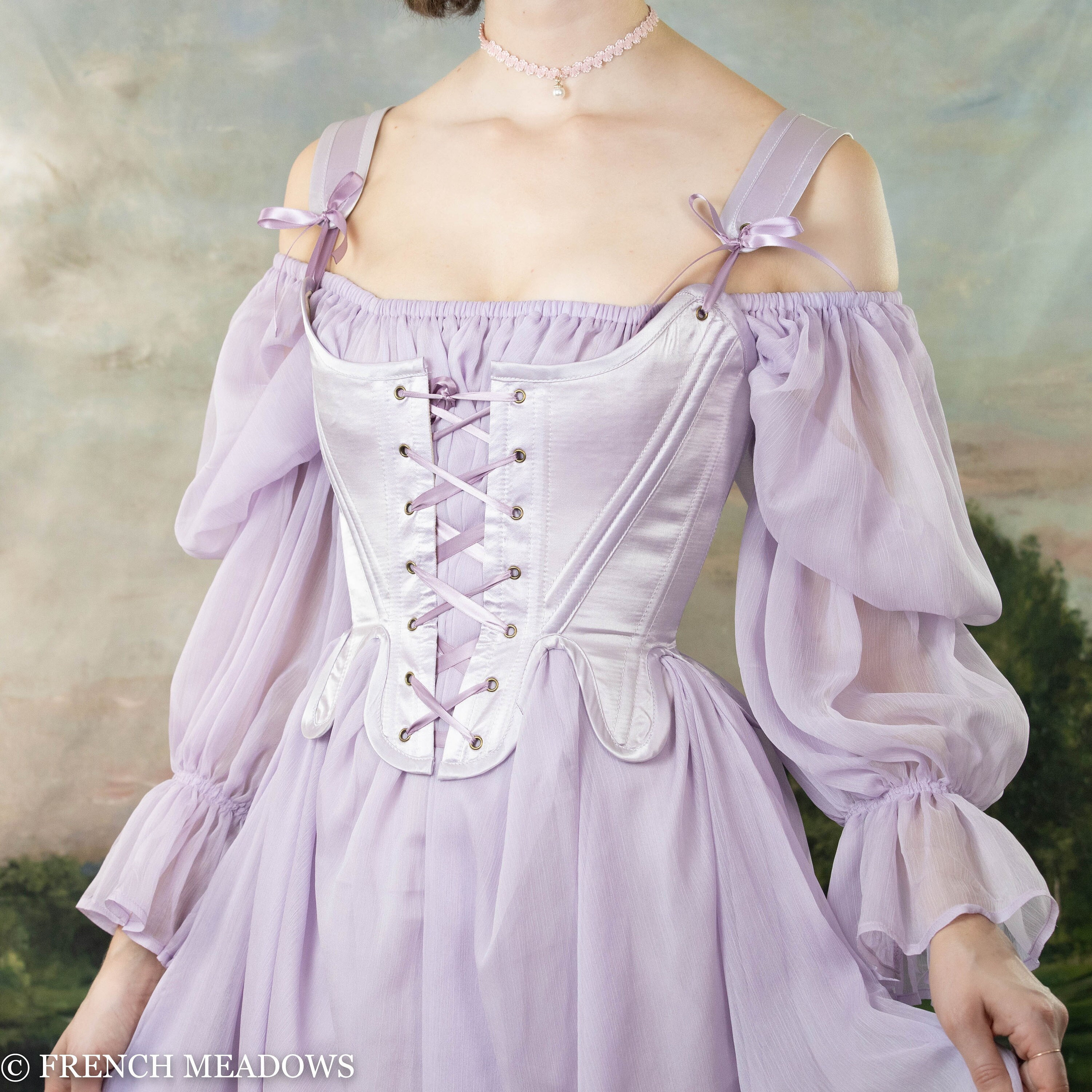 lilac satin corset top