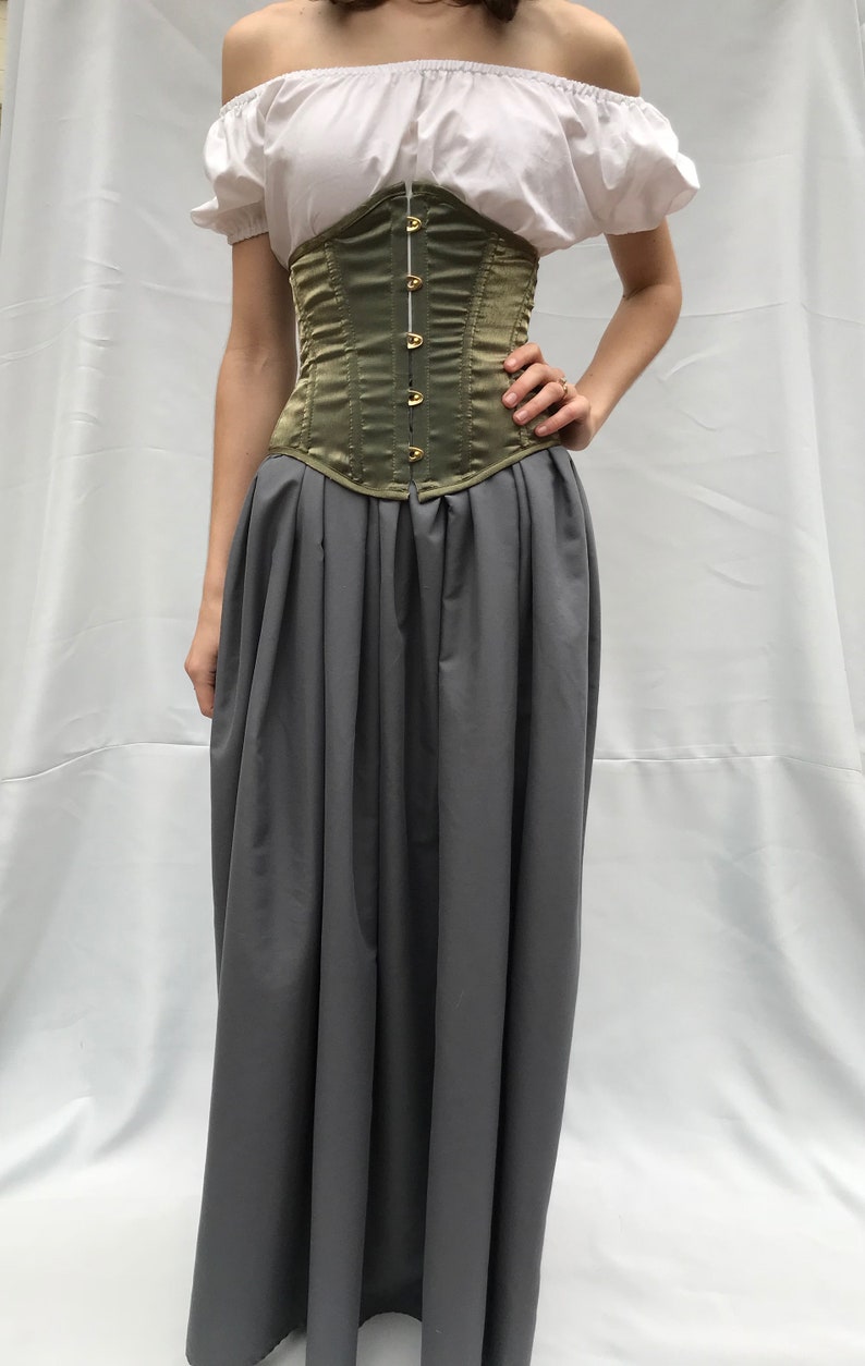 Long Grey Gathered Maxi Skirt for Renaissance/Historical | Etsy
