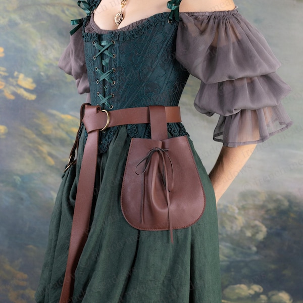 Riñonera/Bolsa con cordón para feria renacentista (cinturón no incluido)