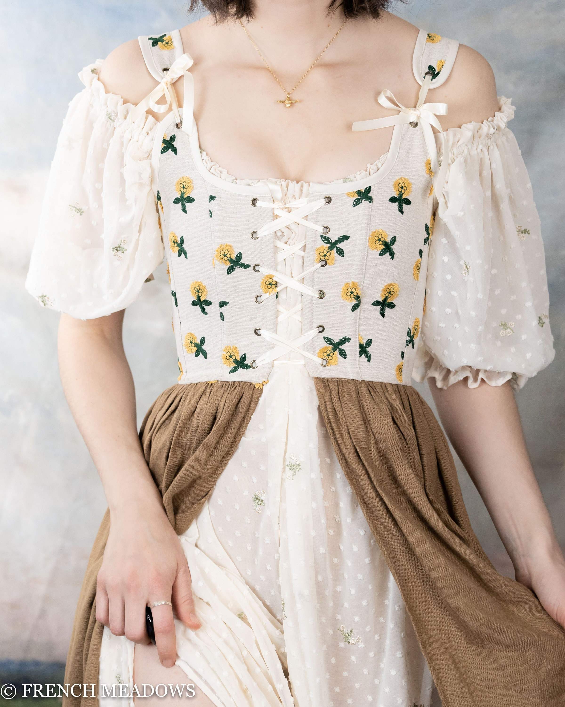 embroidered renaissance dress cotton linen under $100 FURPHI Medieval Underdress for Women Long Sleeve Biblical Peasant Costume : Clothing, Shoes & Jewelry to all Summer long Full length 100% Cotton Summer