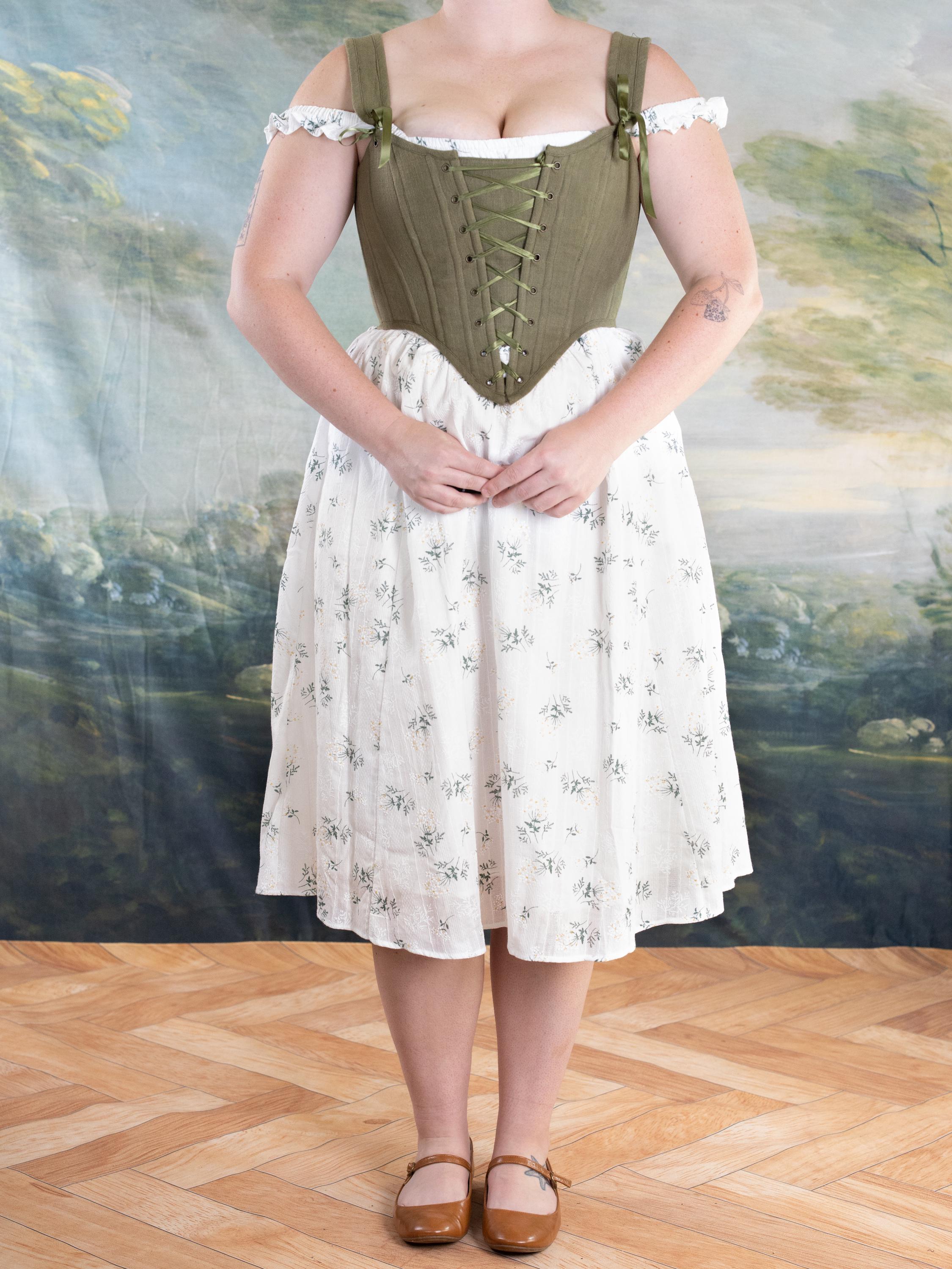 milkmaid dress cottagecore Blue Floral Milkmaid Dress