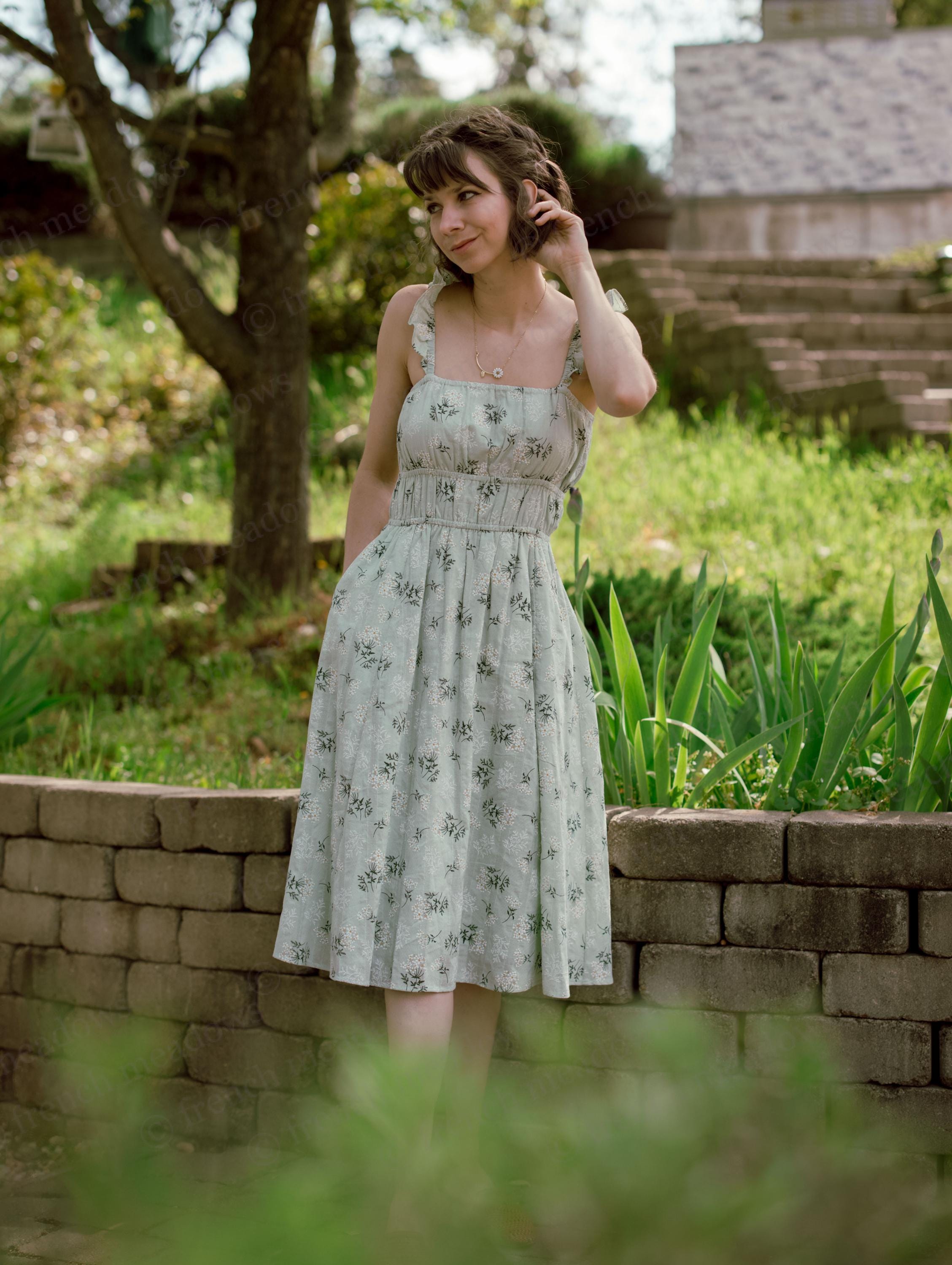 floral milkmaid midi dress Garden Floral Milkmaid Midi Dress