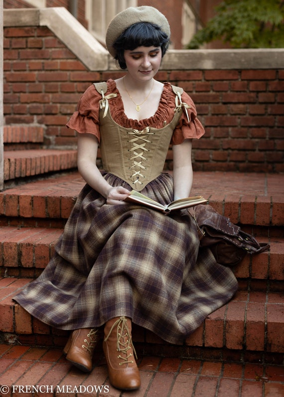 Dark Brown Plaid Renaissance Skirt Gathered Long Maxi Skirt Renaissance Costume Tartan Celtic Outlander Irish Flannel Claire Fraser Hobbit Etsy